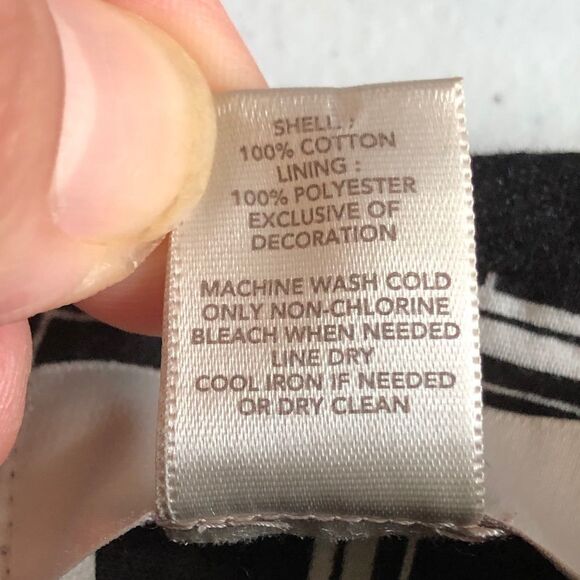 LOFT black/white window pane skirt, size 2 - Picture 5 of 6